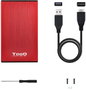 Tooq TQE-2527R Caja Externa para Disco Duro 2.5 Pulgadas, Rojo